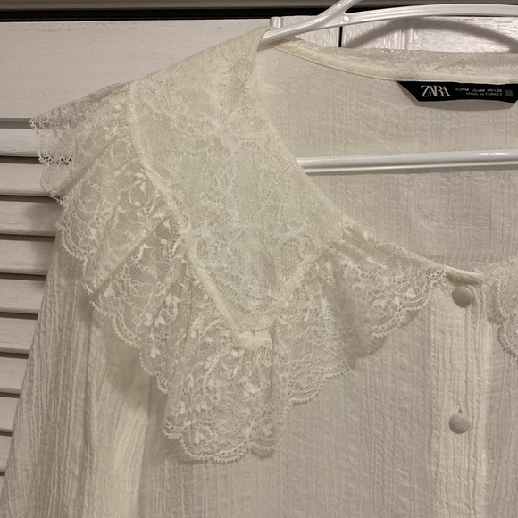 Zara Lace Collared Blouse - Picture 2 of 5